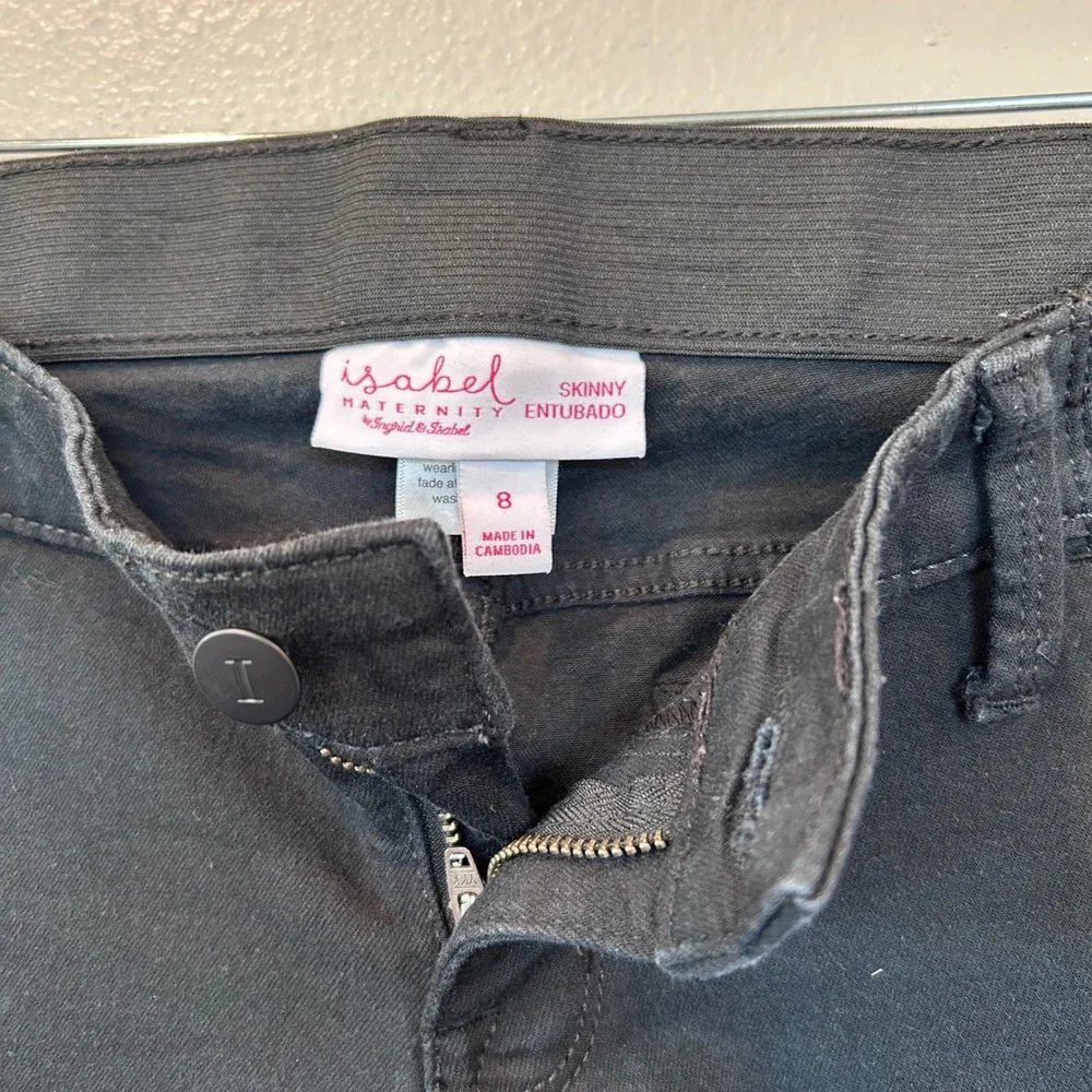 Isabel‎ Maternity by Ingrid & Isabel Black Skinny Jeans Crossover Panel Size 8